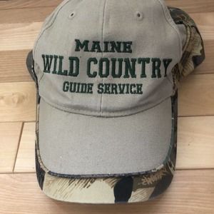 Maine Wild Country Guide Service Camouflage Tan Baseball Cap Hat